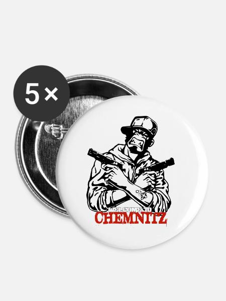 Chemnitz - Buttons groß 56 mm (5er Pack) - Weiß