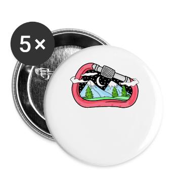 Karabiner Berg Berge Bergsteiger Geschenk - Buttons groß 56 mm (5er Pack) - Weiß - Vorne