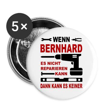Name Geschenk Namenstag BERNHARD - Buttons groß 56 mm (5er Pack) - Weiß - Vorne