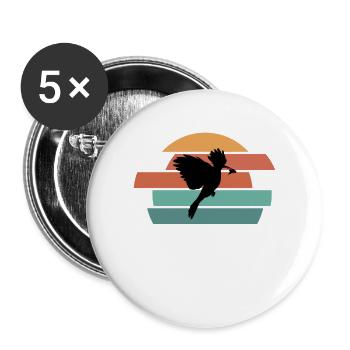 Hoopoe bird nature protection - Buttons large 2.2''/56 mm (5-pack) - white - Front
