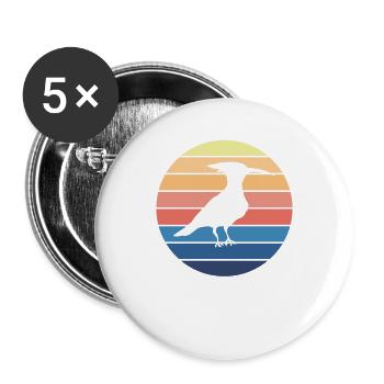 Hoopoe bird nature protection - Buttons large 2.2''/56 mm (5-pack) - white - Front