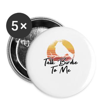 Birdwatching Bird Nerd Bird Watching Vintage - Buttons large 2.2''/56 mm (5-pack) - white - Front