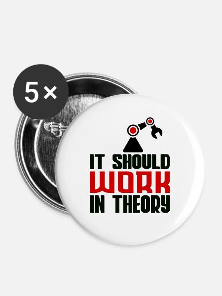 Robotics Machine Learning Robotics Engineering - Buttons groß 56 mm (5er Pack) - Weiß
