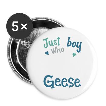 Gänse Gans Gänseliebhaber - Buttons groß 56 mm (5er Pack) - Weiß - Vorne