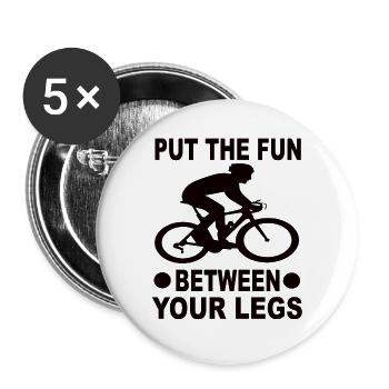 Put The Fun Between Your Legs - Buttons groß 56 mm (5er Pack) - Weiß - Vorne