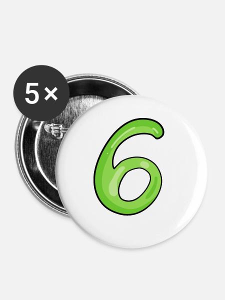 6 - Buttons groß 56 mm (5er Pack) - Weiß