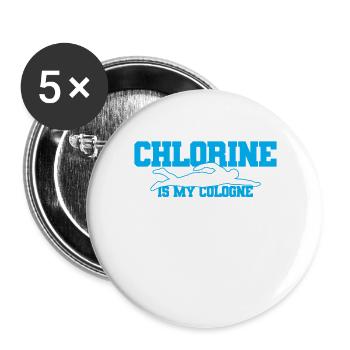 Schwimmen Schwimmer - Buttons groß 56 mm (5er Pack) - Weiß - Vorne