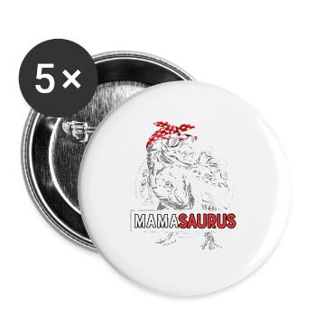 Mama Sauraus Dino Mamasaurus Rex Dinosaurier - Buttons groß 56 mm (5er Pack) - Weiß - Vorne