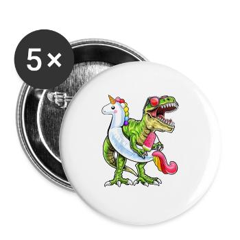 Sommer Dinosaurier Poolparty - Buttons groß 56 mm (5er Pack) - Weiß - Vorne