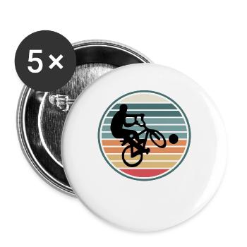 Radball Sport Fahrrad - Buttons groß 56 mm (5er Pack) - Weiß - Vorne