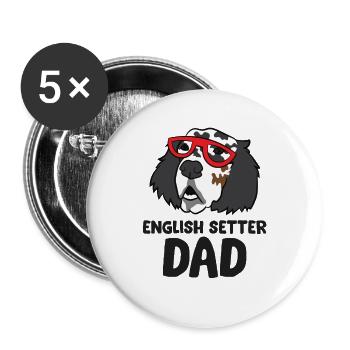 English Setter Dad Love English Setter - Buttons large 2.2''/56 mm (5-pack) - white - Front