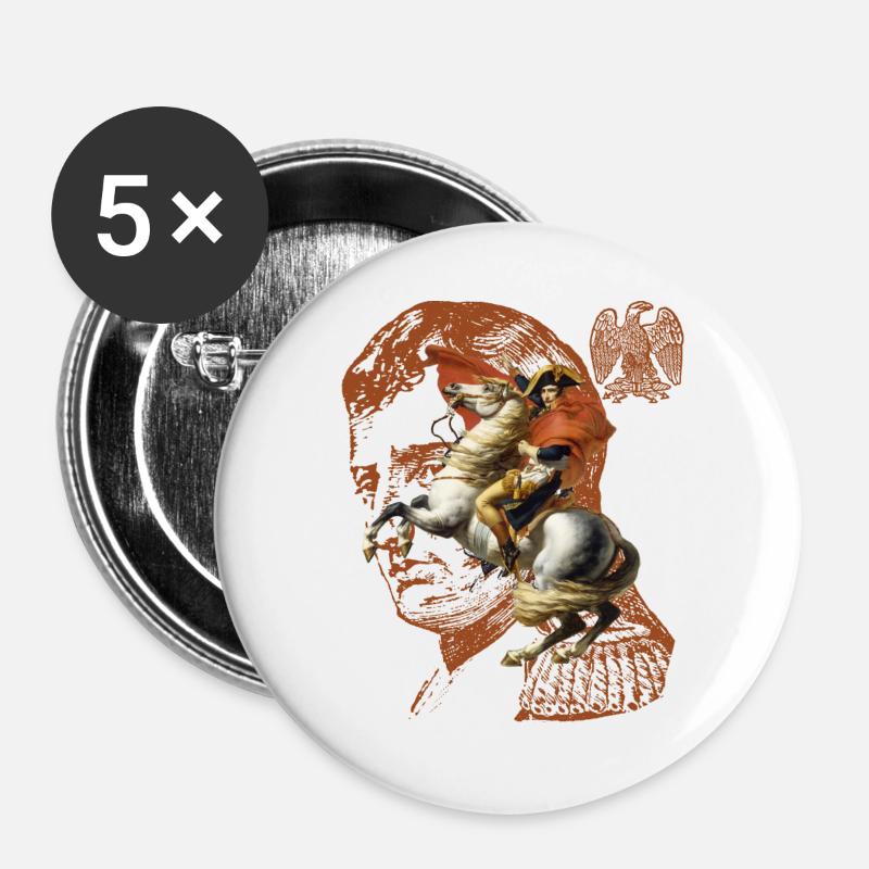Napoleon 1 - Buttons groß 56 mm (5er Pack) - Weiß