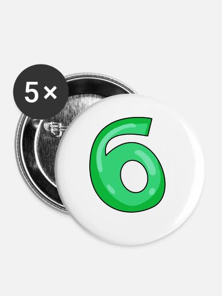 6 - Buttons groß 56 mm (5er Pack) - Weiß