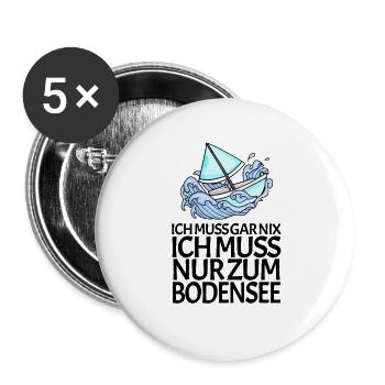 Bodensee - Buttons groß 56 mm (5er Pack) - Weiß - Vorne