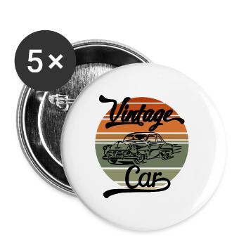 Auto Car Autosport - Lot de 5 grands badges (56 mm) - blanc - Devant