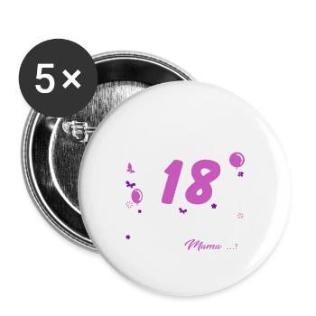 18 Geburtstag Mädchen Geschenk lustig 18. Ehrentag - Buttons groß 56 mm (5er Pack) - Weiß - Vorne