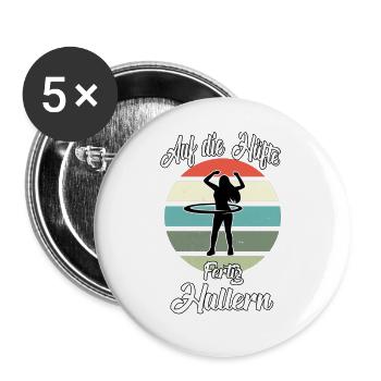 Hullern Workout Frauen Fitness Hula Sport - Buttons groß 56 mm (5er Pack) - Weiß - Vorne