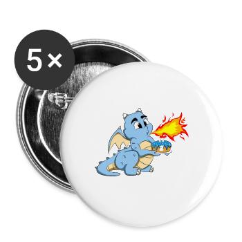 ICH BIN SCHON 2 2 Geburtstag Jungen 2 Jahre Süsser - Buttons groß 56 mm (5er Pack) - Weiß - Vorne