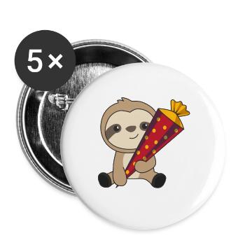Enfin l'inscription au cône d'école de paresse d'écolier - Lot de 5 grands badges (56 mm) - blanc - Devant