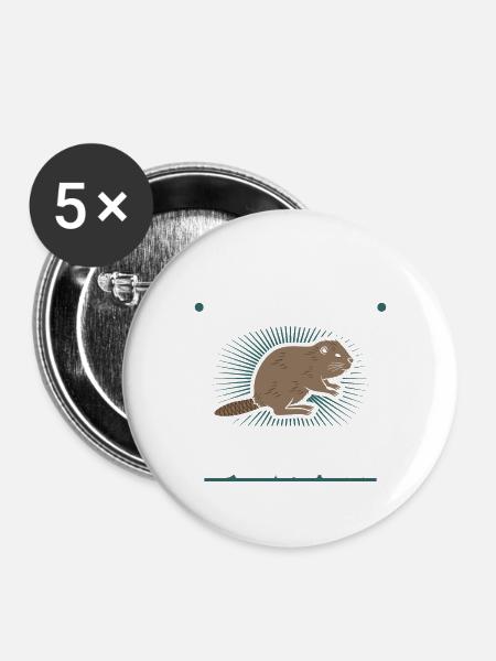 Biber - Buttons groß 56 mm (5er Pack) - Weiß