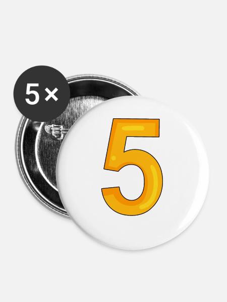 5 - Buttons groß 56 mm (5er Pack) - Weiß