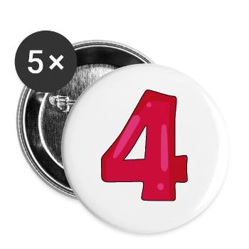 4 - Lot de 5 grands badges (56 mm) - blanc - Devant