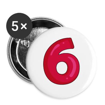 6 - Buttons groß 56 mm (5er Pack) - Weiß - Vorne