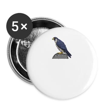 Faucon pèlerin I faucon faucon chasse au croquant motif pour - Lot de 5 grands badges (56 mm) - blanc - Devant