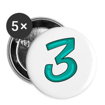 3 - Lot de 5 grands badges (56 mm) - blanc - Devant