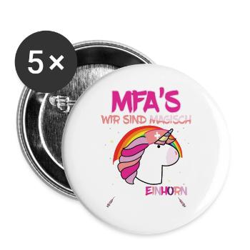 Ausbildung Medizinische Fachangestellte MFA - Buttons groß 56 mm (5er Pack) - Weiß - Vorne