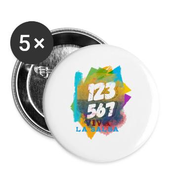 Salsa Dance Salsa 123 567 - Buttons large 2.2''/56 mm (5-pack) - white - Front