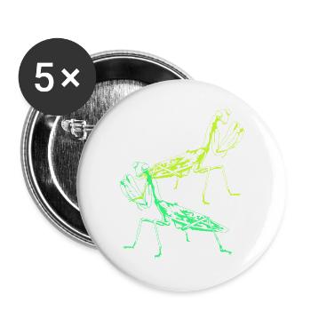Insekt Wildtiere Gottesanbeterin Insekten Kinder - Buttons groß 56 mm (5er Pack) - Weiß - Vorne