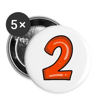 2 red - Buttons large 2.2''/56 mm (5-pack) - white - Front