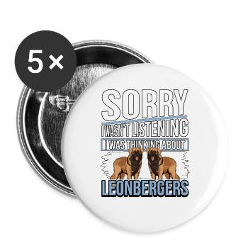 Leonberger Sorry I Was Thinking About Leonbergers - Buttons large 2.2''/56 mm (5-pack) - white - Front
