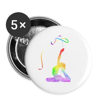 Rhythmic Sports Gymnastics Band RSG Gift Idea - Buttons large 2.2''/56 mm (5-pack) - white - Front