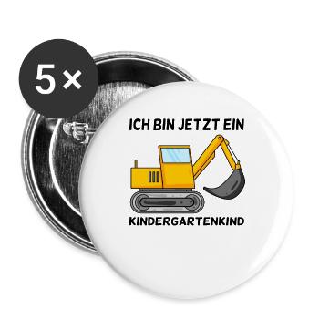 Kindergarten - Buttons groß 56 mm (5er Pack) - Weiß - Vorne