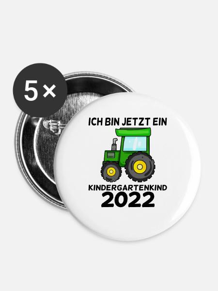 Kindergarten Kindergartenkind 2022 - Buttons groß 56 mm (5er Pack) - Weiß