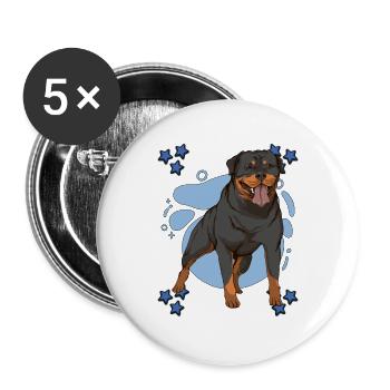 Rottweiler Blue Design - Buttons large 2.2''/56 mm (5-pack) - white - Front