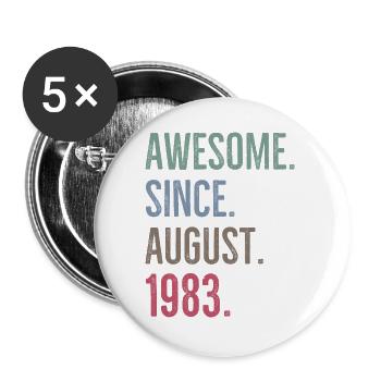 Awesome Since August 1983 - Buttons large 2.2''/56 mm (5-pack) - white - Front