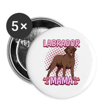 Brauner Labrador Labbi Labrador Mama - Buttons groß 56 mm (5er Pack) - Weiß - Vorne