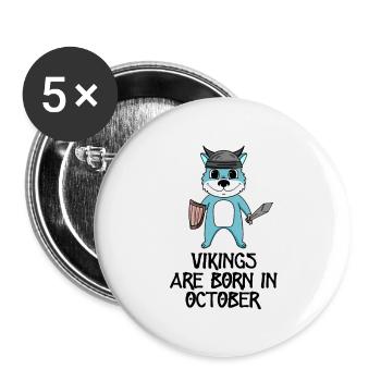 Mois de naissance mois d’octobre cadeau - Lot de 5 grands badges (56 mm) - blanc - Devant