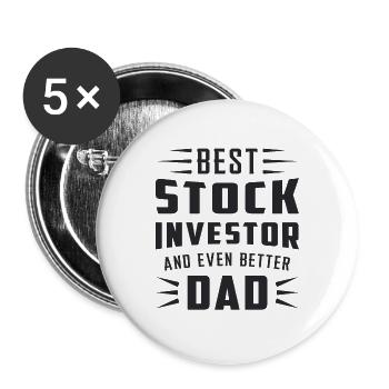 Stocks Stock Market Trader Trading Gift Idea - Buttons large 2.2''/56 mm (5-pack) - white - Front