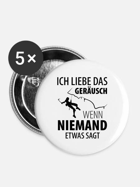 Eisklettern Eiskletterer Eispickel - Buttons groß 56 mm (5er Pack) - Weiß