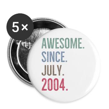 Génial depuis juillet 2004 - Lot de 5 grands badges (56 mm) - blanc - Devant