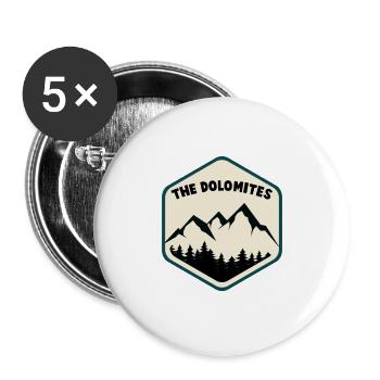 Berge - Buttons groß 56 mm (5er Pack) - Weiß - Vorne