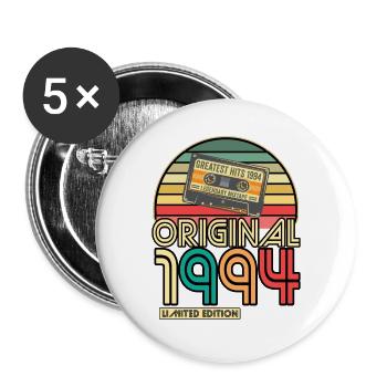 Cassette Tape Retro Vintage 1994 geboren Jahr 1994 - Buttons groß 56 mm (5er Pack) - Weiß - Vorne