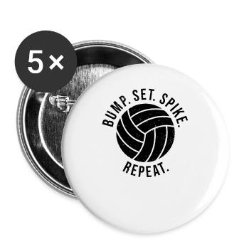Volleyball Ball Beach Coach Volleyball Player - Buttons large 2.2''/56 mm (5-pack) - white - Front