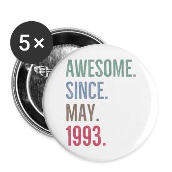 Awesome seit Mai 1993 - Buttons groß 56 mm (5er Pack) - Weiß - Vorne