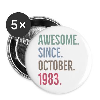 Awesome Since October 1983 - Buttons large 2.2''/56 mm (5-pack) - white - Front