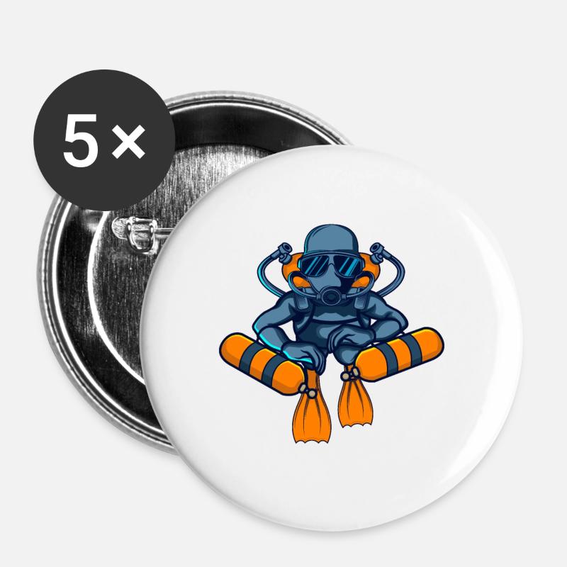 Tec Diver Rebreather Diving Professional Divers - Buttons large 2.2''/56 mm (5-pack) - white